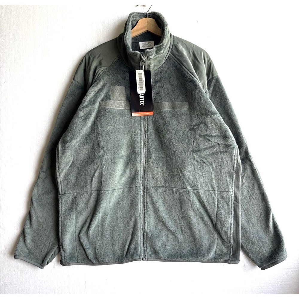 NWT US Military Green Polartec Thermal Pro Fleece Full Zip Jacket Men’s XL XLong